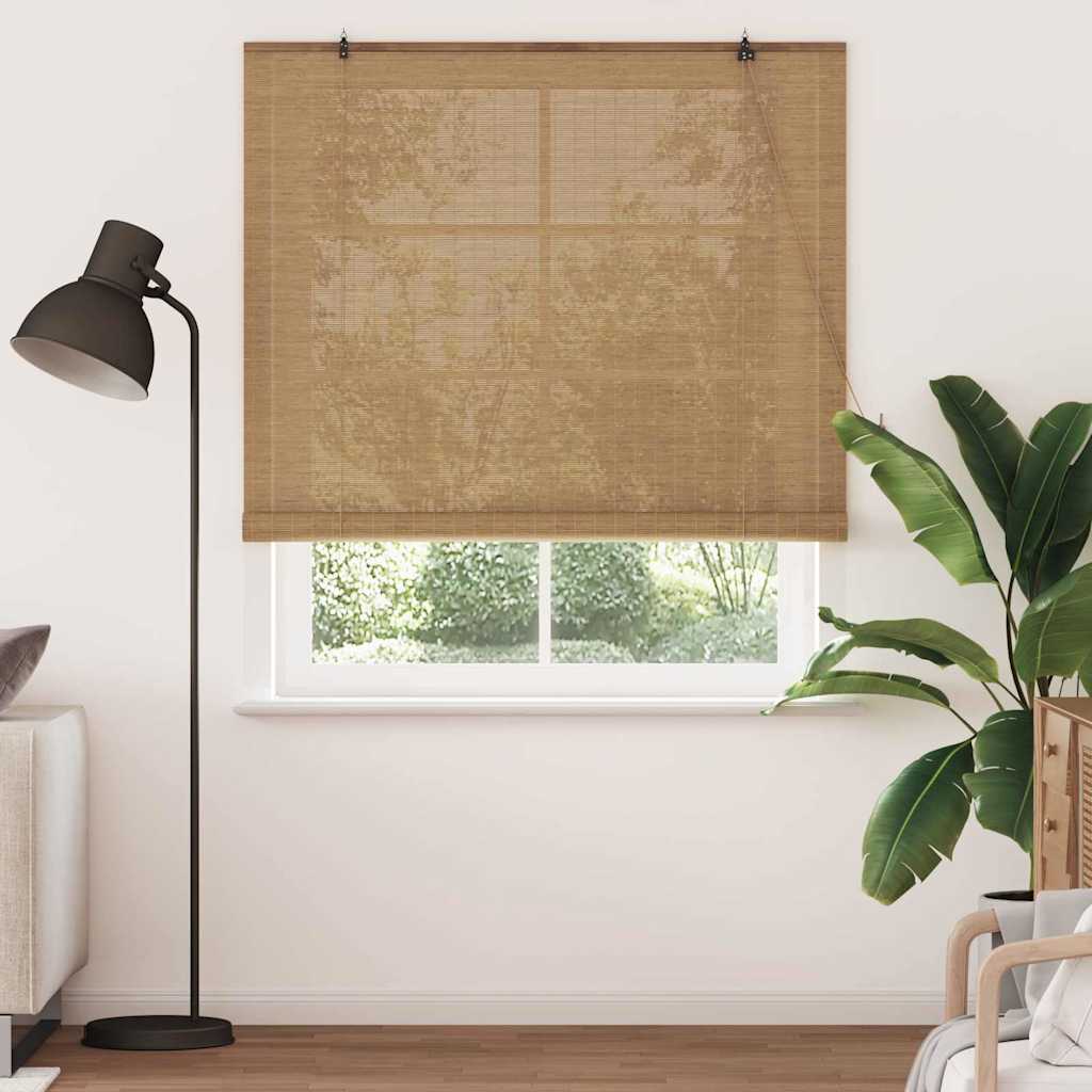 Rolgordijn met gordijnen Bruin 140 x 220 cm Bamboe is nu te koop bij PeponiXL, paradijselijk wonen!