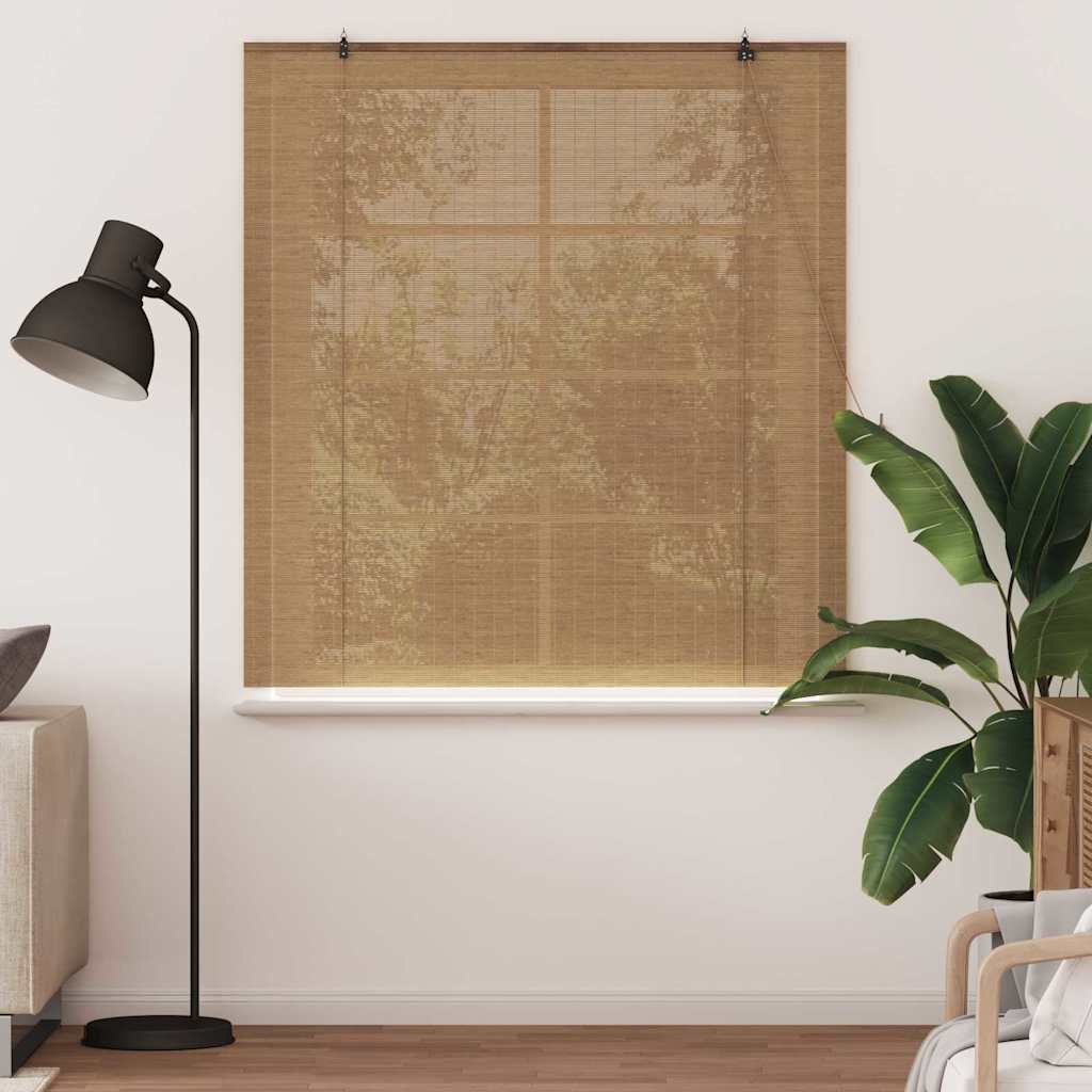 Rolgordijn met gordijnen Bruin 150 x 160 cm Bamboe is nu te koop bij PeponiXL, paradijselijk wonen!