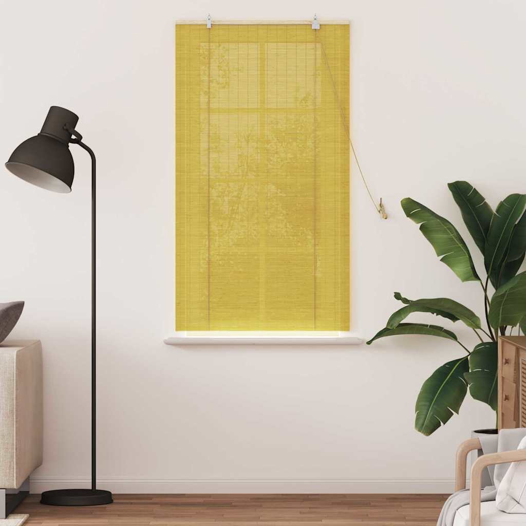 Rolgordijn met gordijnen Geel 80 x 160 cm Bamboe is nu te koop bij PeponiXL, paradijselijk wonen!