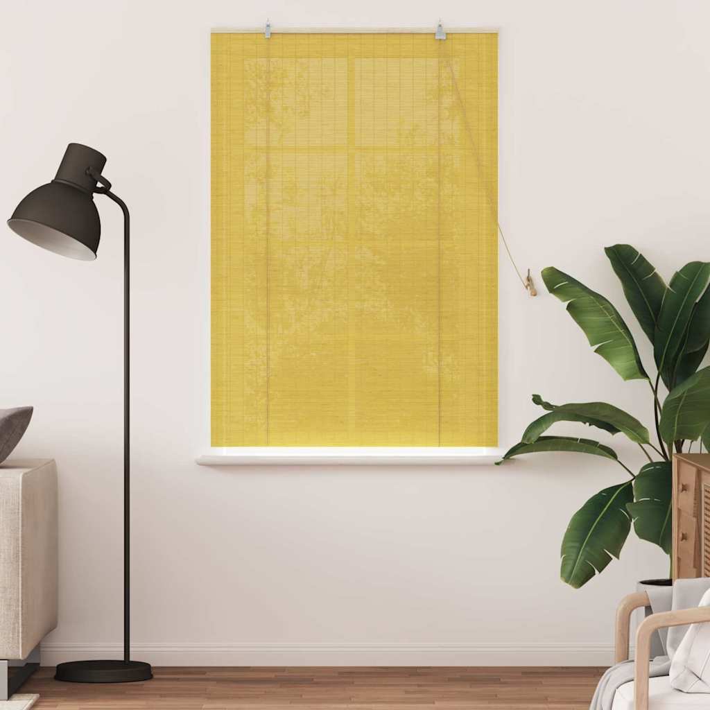 Rolgordijn met gordijnen Geel 100 x 160 cm Bamboe is nu te koop bij PeponiXL, paradijselijk wonen!
