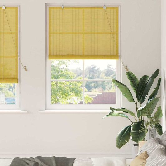 Rolgordijn met gordijnen Geel 110 x 220 cm Bamboe is nu te koop bij PeponiXL, paradijselijk wonen!