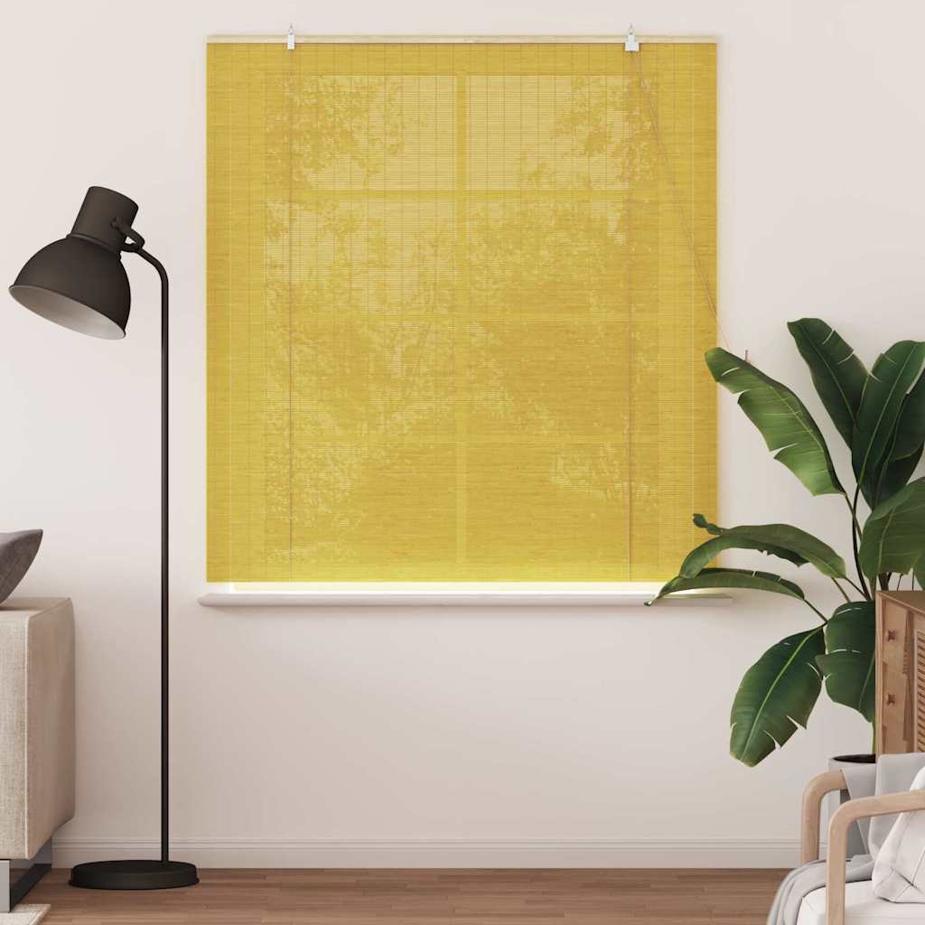 Rolgordijn met gordijnen Geel 150 x 160 cm Bamboe is nu te koop bij PeponiXL, paradijselijk wonen!
