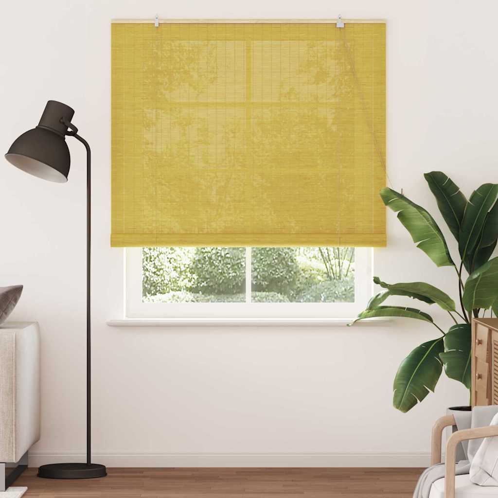 Rolgordijn met gordijnen Geel 150 x 220 cm Bamboe is nu te koop bij PeponiXL, paradijselijk wonen!