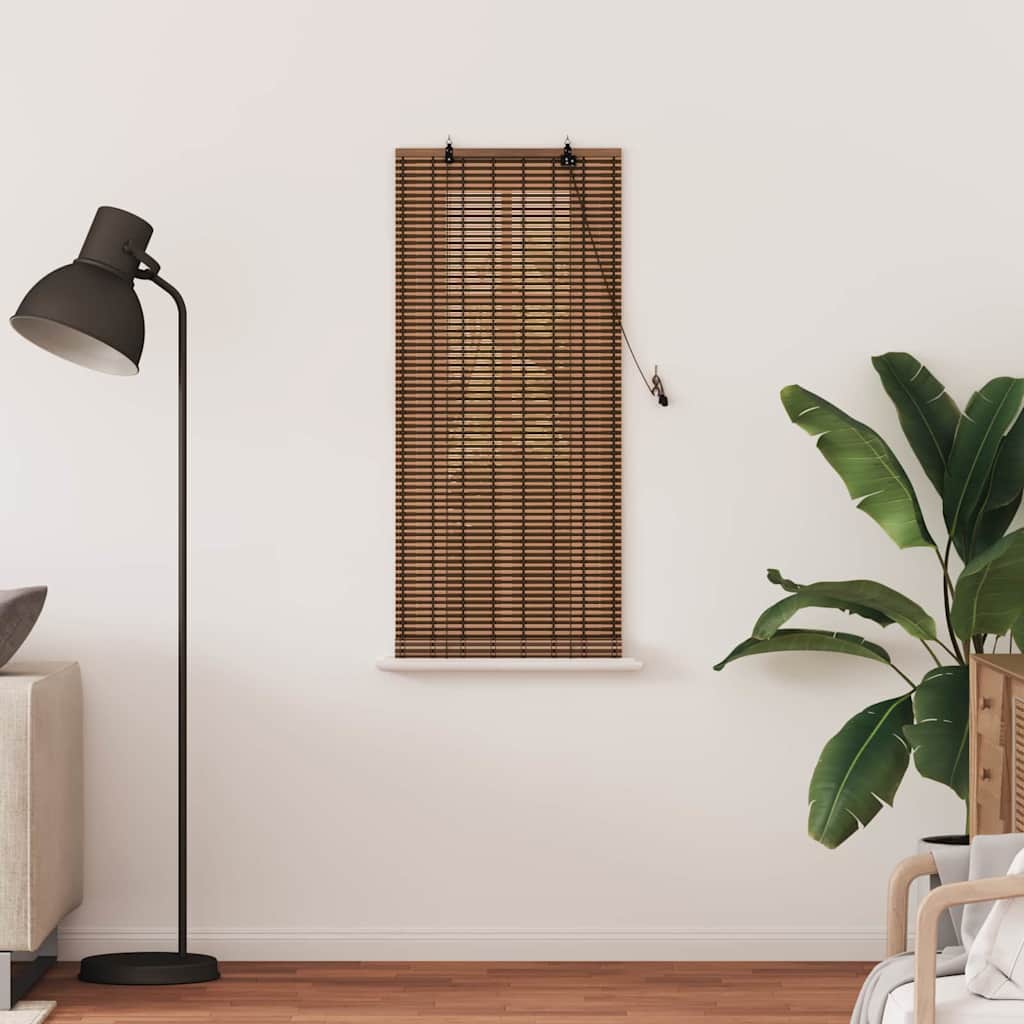 Rolgordijn met gordijnen Bruin 60 x 160 cm Bamboe is nu te koop bij PeponiXL, paradijselijk wonen!