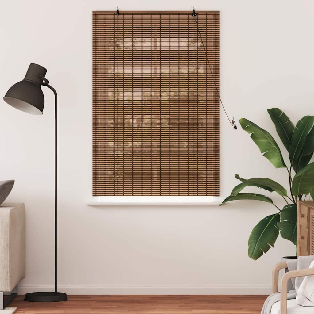 Rolgordijn met gordijnen Bruin 90 x 160 cm Bamboe is nu te koop bij PeponiXL, paradijselijk wonen!