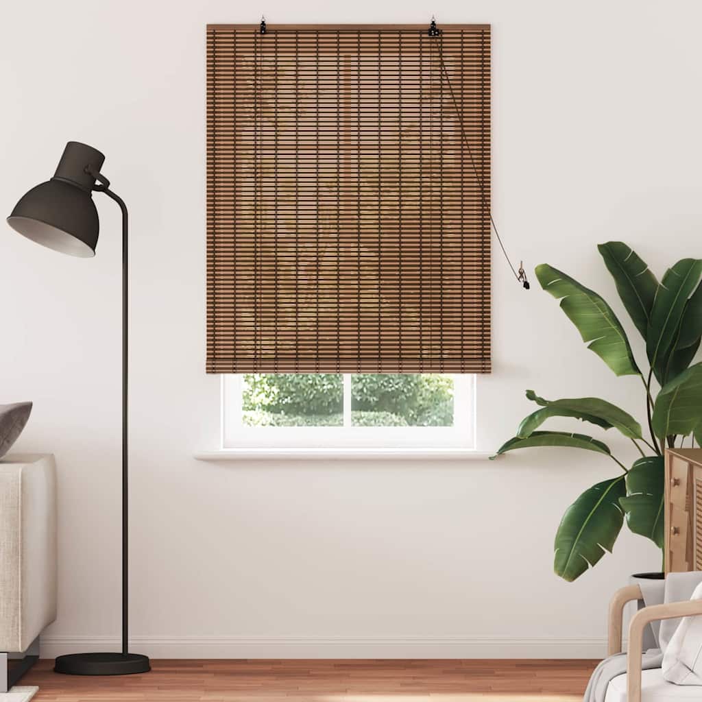 Rolgordijn met gordijnen Bruin 120 x 220 cm Bamboe is nu te koop bij PeponiXL, paradijselijk wonen!