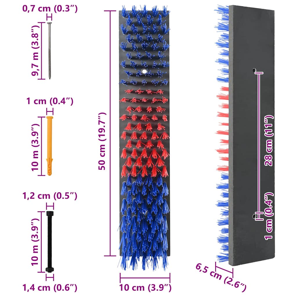 Vee borstels Rood en blauw 50 x 10 x 6.5 cm Kunststof en Staal is nu te koop bij PeponiXL, paradijselijk wonen!