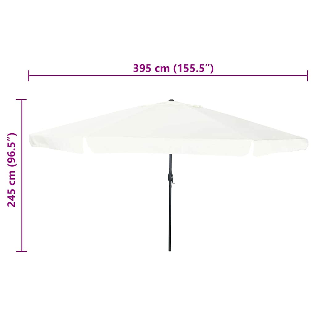 Tuinparasol Zand 394 x 394 x 248 cm Polyester en staal is nu te koop bij PeponiXL, paradijselijk wonen!