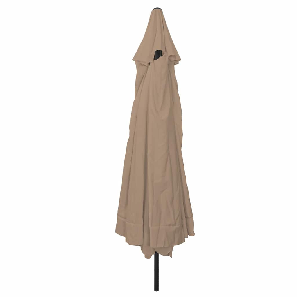 Tuinparasol Taupe 394 x 394 x 248 cm Polyester en staal is nu te koop bij PeponiXL, paradijselijk wonen!