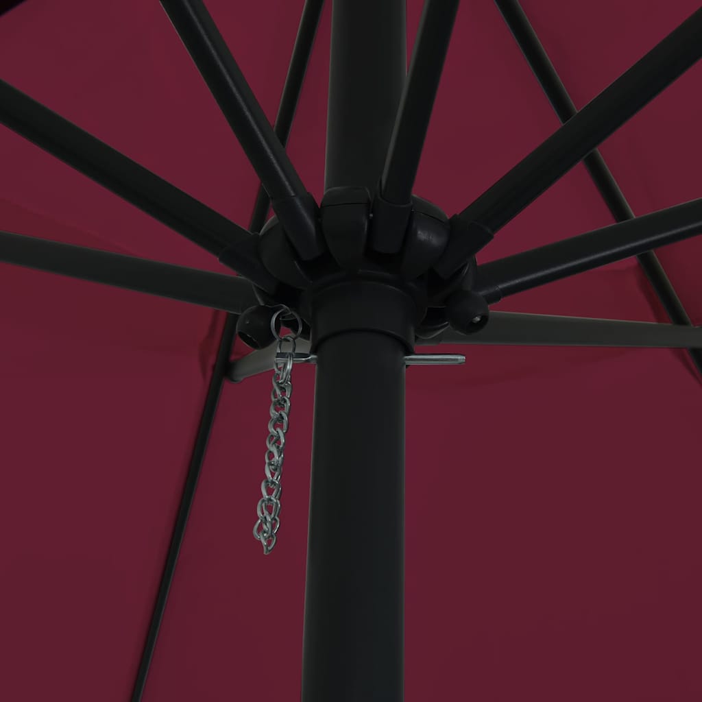 Tuinparasol Bordeaux Rood 394 x 394 x 248 cm Polyester en staal is nu te koop bij PeponiXL, paradijselijk wonen!
