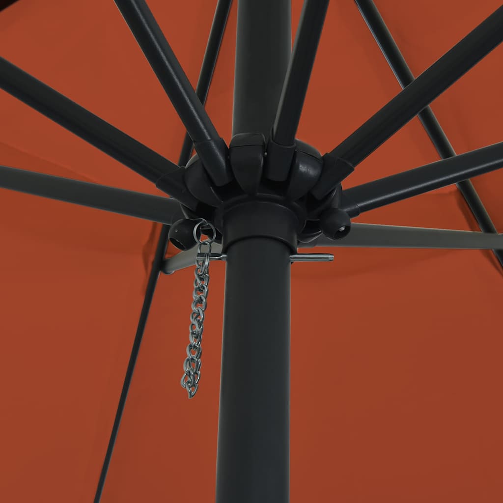 Tuinparasol Terracotta 394 x 394 x 248 cm Polyester en staal is nu te koop bij PeponiXL, paradijselijk wonen!