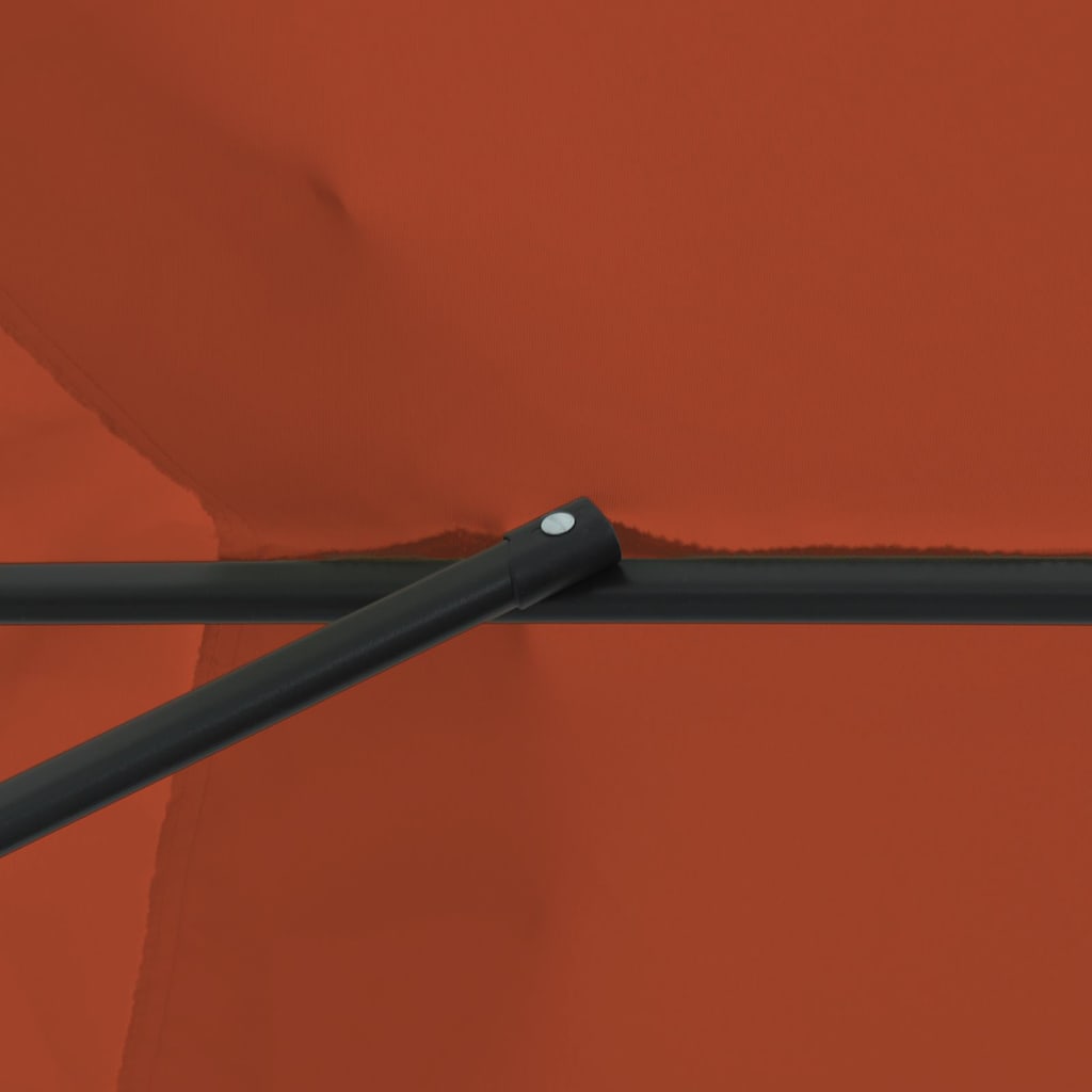 Tuinparasol Terracotta 394 x 394 x 248 cm Polyester en staal is nu te koop bij PeponiXL, paradijselijk wonen!