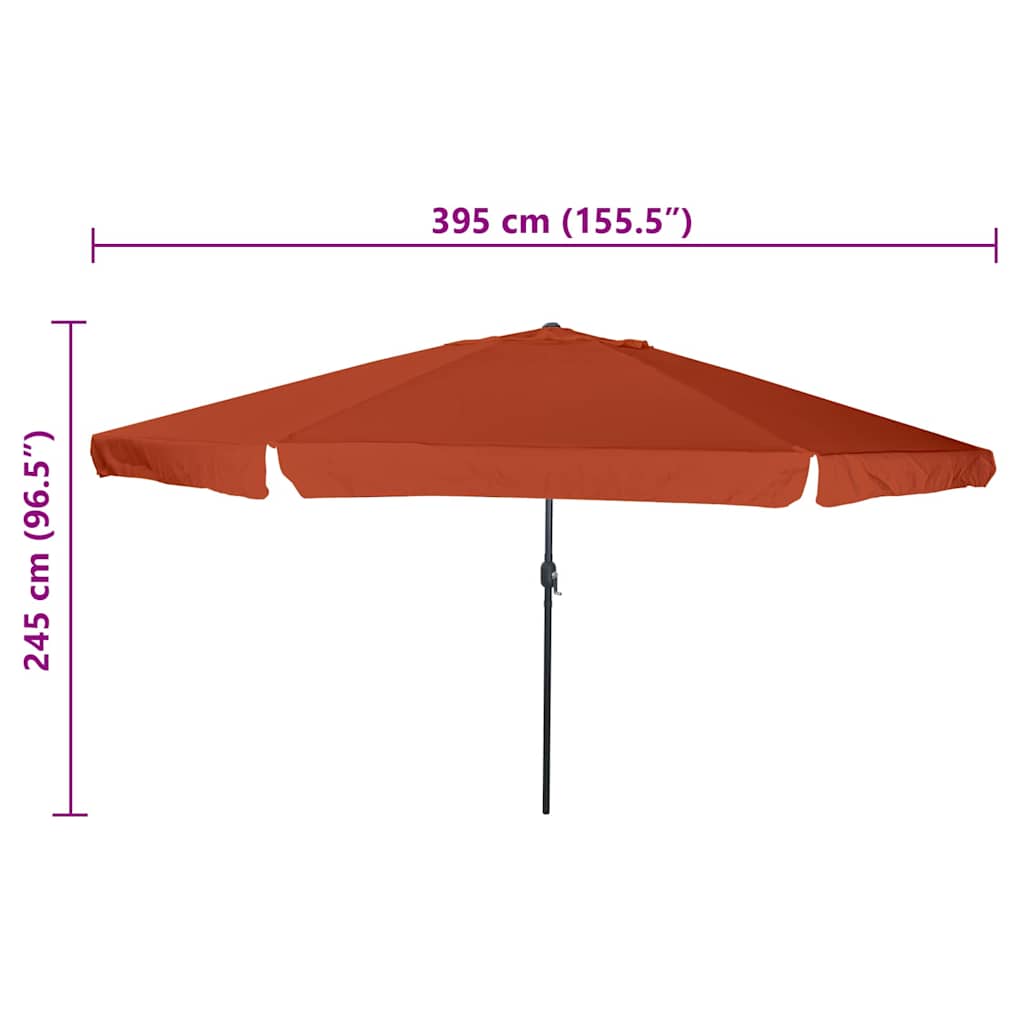 Tuinparasol Terracotta 394 x 394 x 248 cm Polyester en staal is nu te koop bij PeponiXL, paradijselijk wonen!
