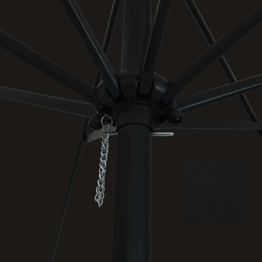 Tuinparasol Zwart 394 x 394 x 248 cm Polyester en staal is nu te koop bij PeponiXL, paradijselijk wonen!