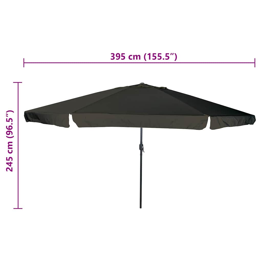 Tuinparasol Zwart 394 x 394 x 248 cm Polyester en staal is nu te koop bij PeponiXL, paradijselijk wonen!