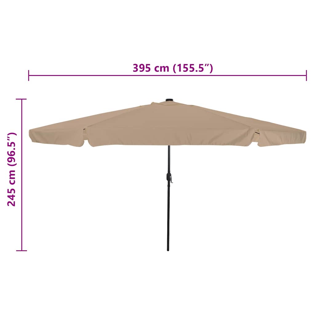 Tuinparasol Taupe 395 x 395 x 245 cm Polyester is nu te koop bij PeponiXL, paradijselijk wonen!