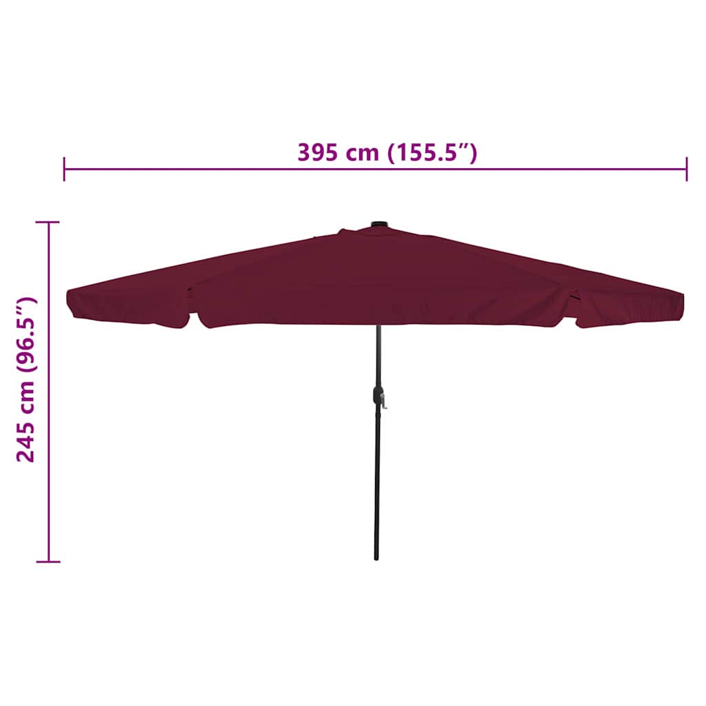 Tuinparasol Bordeaux Rood 395 x 395 x 245 cm Polyester is nu te koop bij PeponiXL, paradijselijk wonen!