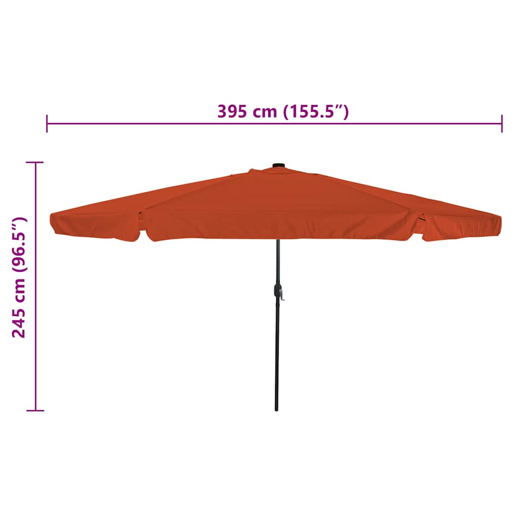 Tuinparasol Terracotta 395 x 395 x 245 cm Polyester is nu te koop bij PeponiXL, paradijselijk wonen!