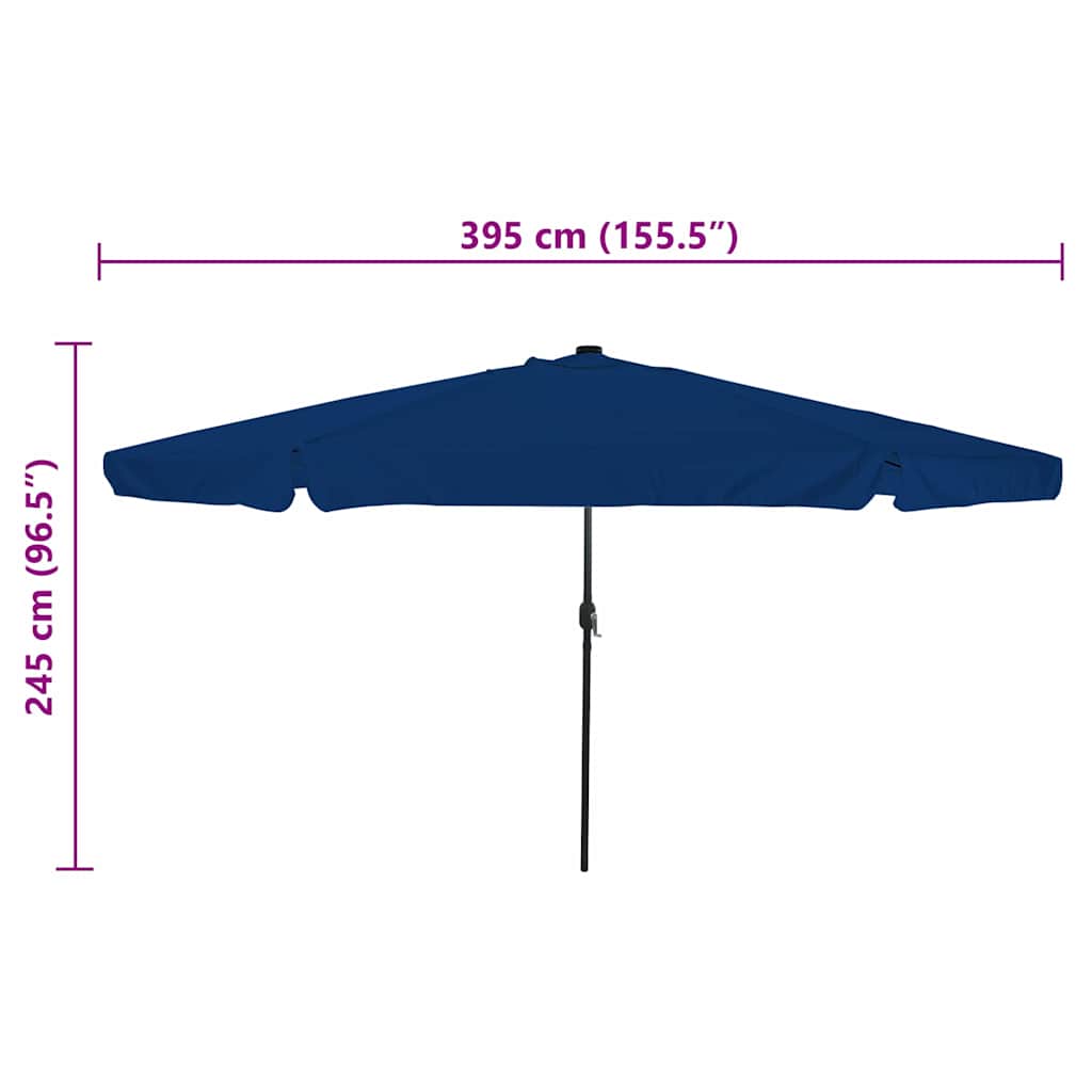 Tuinparasol Azurblauw 395 x 395 x 245 cm Polyester is nu te koop bij PeponiXL, paradijselijk wonen!