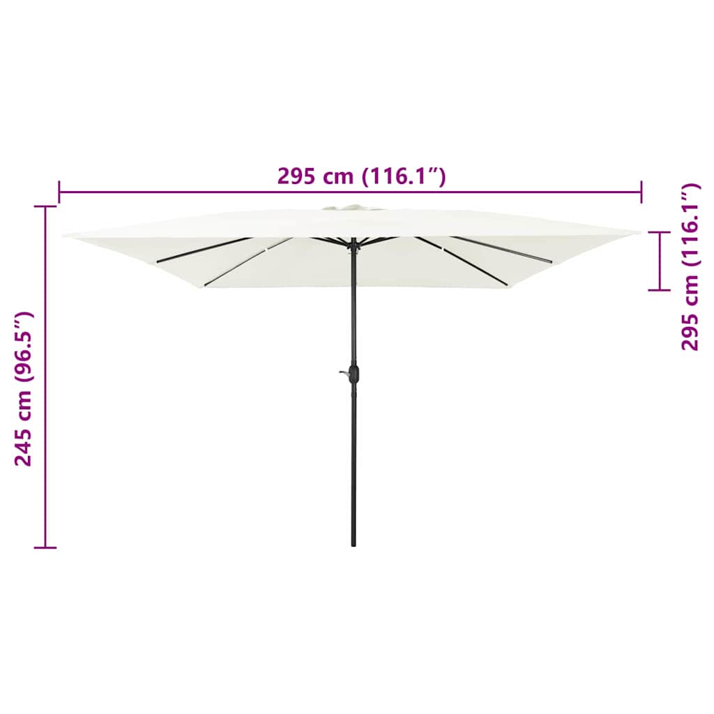 Tuinparasol Zand 295 x 295 x 245 cm Polyester en staal is nu te koop bij PeponiXL, paradijselijk wonen!