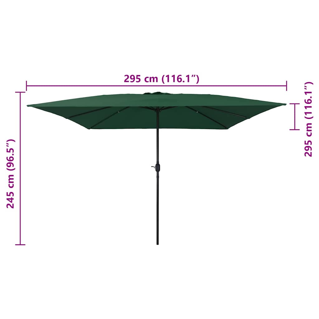 Tuinparasol Groen 295 x 295 x 245 cm Polyester en staal is nu te koop bij PeponiXL, paradijselijk wonen!