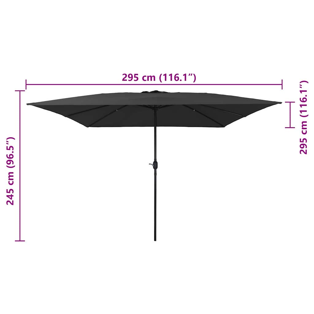 Tuinparasol Antraciet 295 x 295 x 245 cm Polyester en staal is nu te koop bij PeponiXL, paradijselijk wonen!