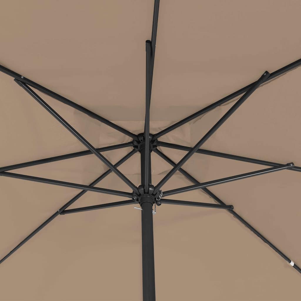 Tuinparasol Taupe 295 x 295 x 245 cm Polyester en staal is nu te koop bij PeponiXL, paradijselijk wonen!