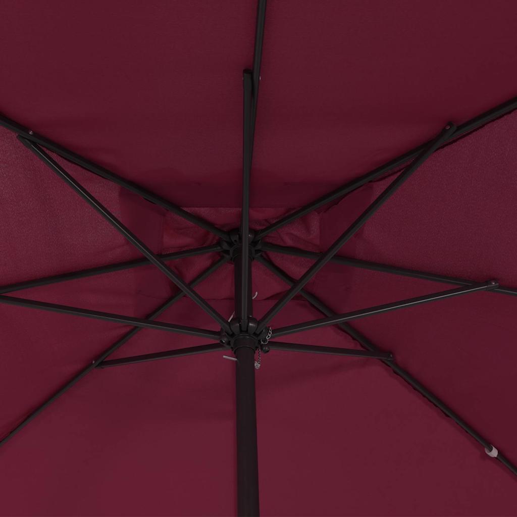 Tuinparasol Bordeaux Rood 295 x 295 x 245 cm Polyester en staal is nu te koop bij PeponiXL, paradijselijk wonen!
