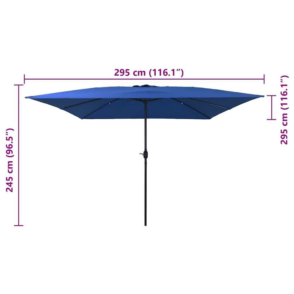 Tuinparasol Azurblauw 295 x 295 x 245 cm Polyester en staal is nu te koop bij PeponiXL, paradijselijk wonen!