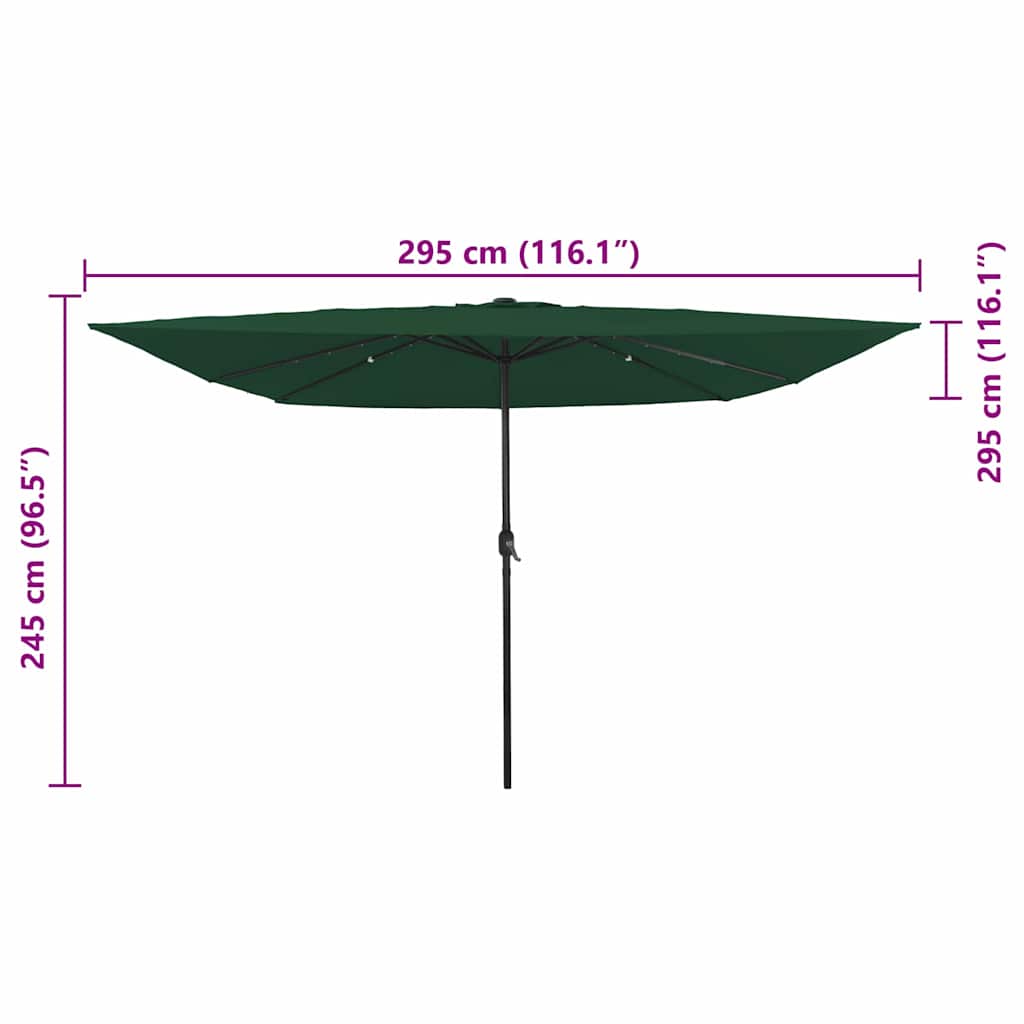 Tuinparasol Groen 295 x 295 x 245 cm Polyester en staal is nu te koop bij PeponiXL, paradijselijk wonen!