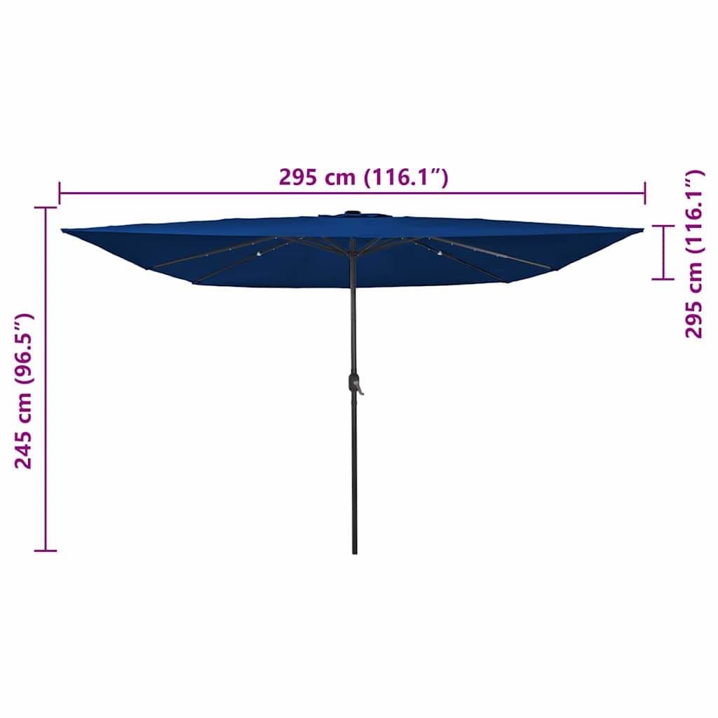 Tuinparasol Azurblauw 295 x 295 x 245 cm Polyester en staal is nu te koop bij PeponiXL, paradijselijk wonen!