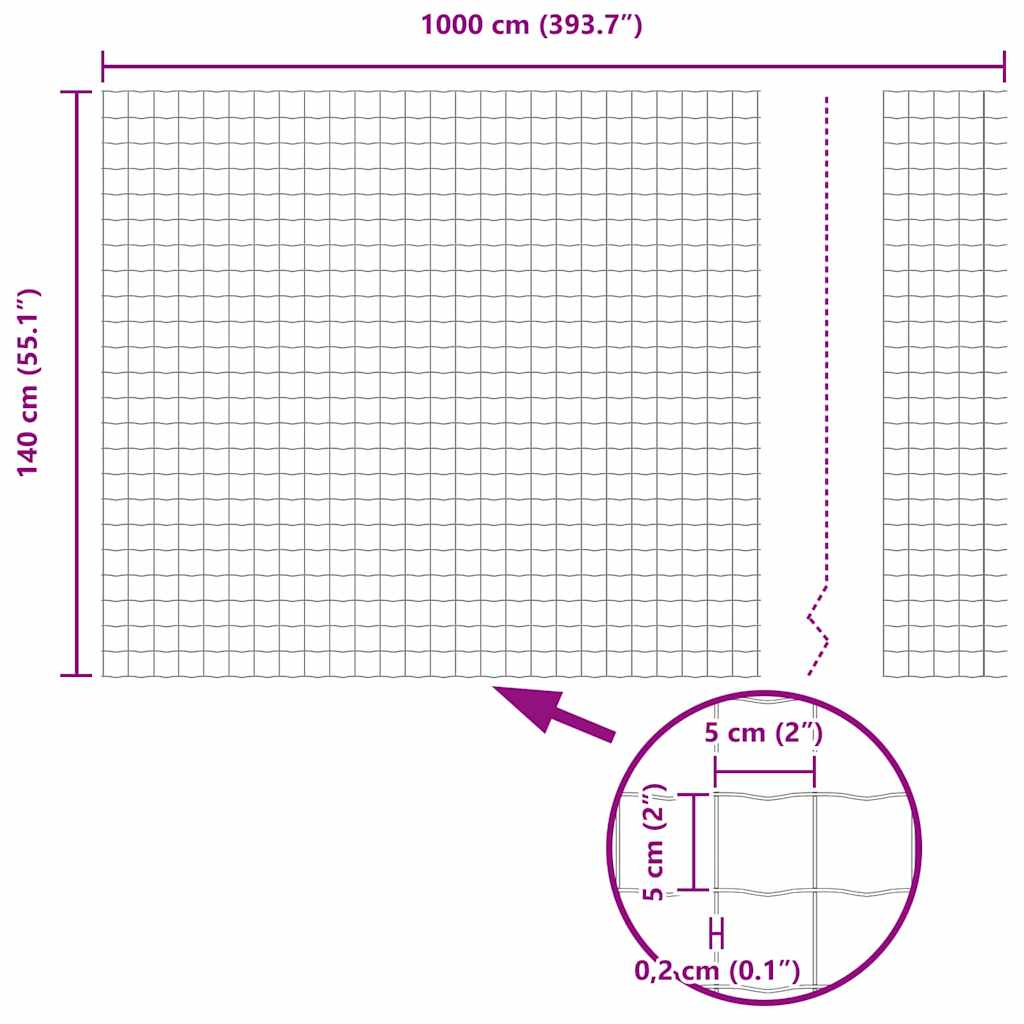 Euro Hek Groen 1,4 x 10 m PVC-gecoat ijzer is nu te koop bij PeponiXL, paradijselijk wonen!
