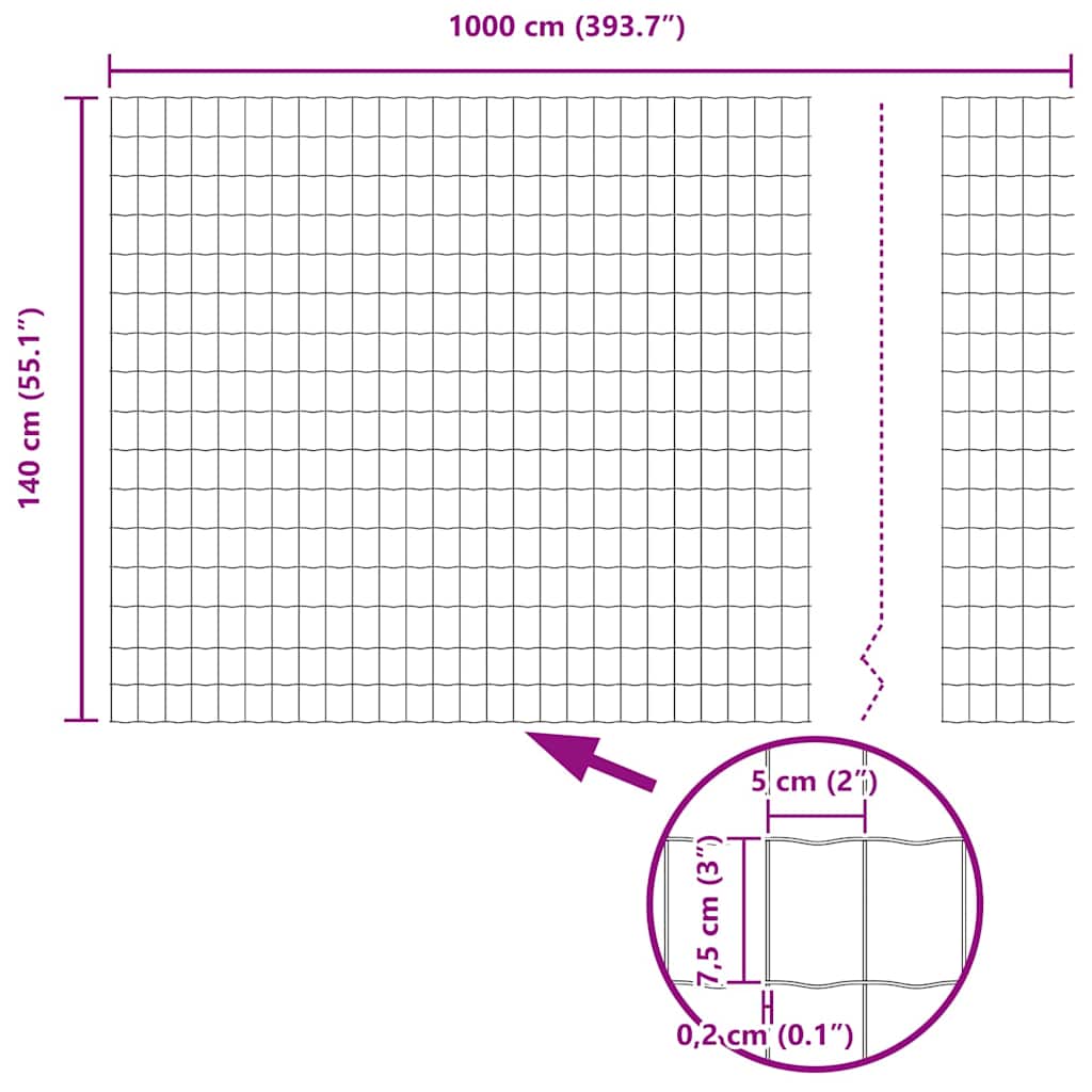 Euro Hek Grijs 1,4 x 10 m PVC-gecoat ijzer is nu te koop bij PeponiXL, paradijselijk wonen!