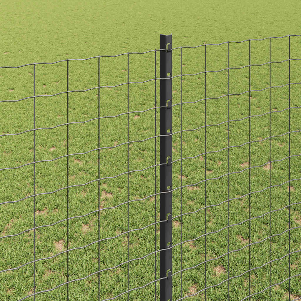 Afrasteringspaal 44 pcs Grijs 200 cm Staal is nu te koop bij PeponiXL, paradijselijk wonen!