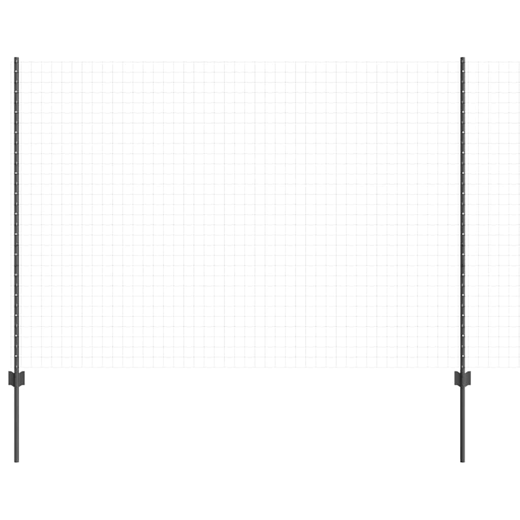 Afrasteringspaal 44 pcs Grijs 200 cm Staal is nu te koop bij PeponiXL, paradijselijk wonen!