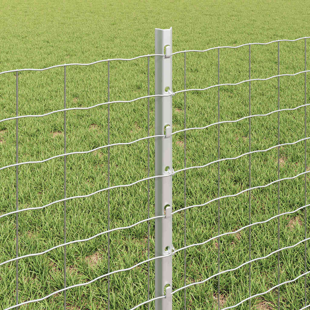 Afrasteringspaal 44 pcs Zilver 100 cm Staal is nu te koop bij PeponiXL, paradijselijk wonen!