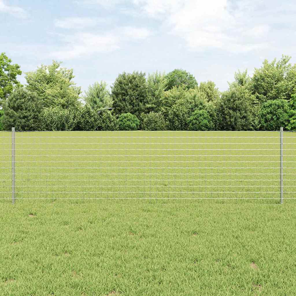 Afrasteringspaal 44 pcs Zilver 100 cm Staal is nu te koop bij PeponiXL, paradijselijk wonen!