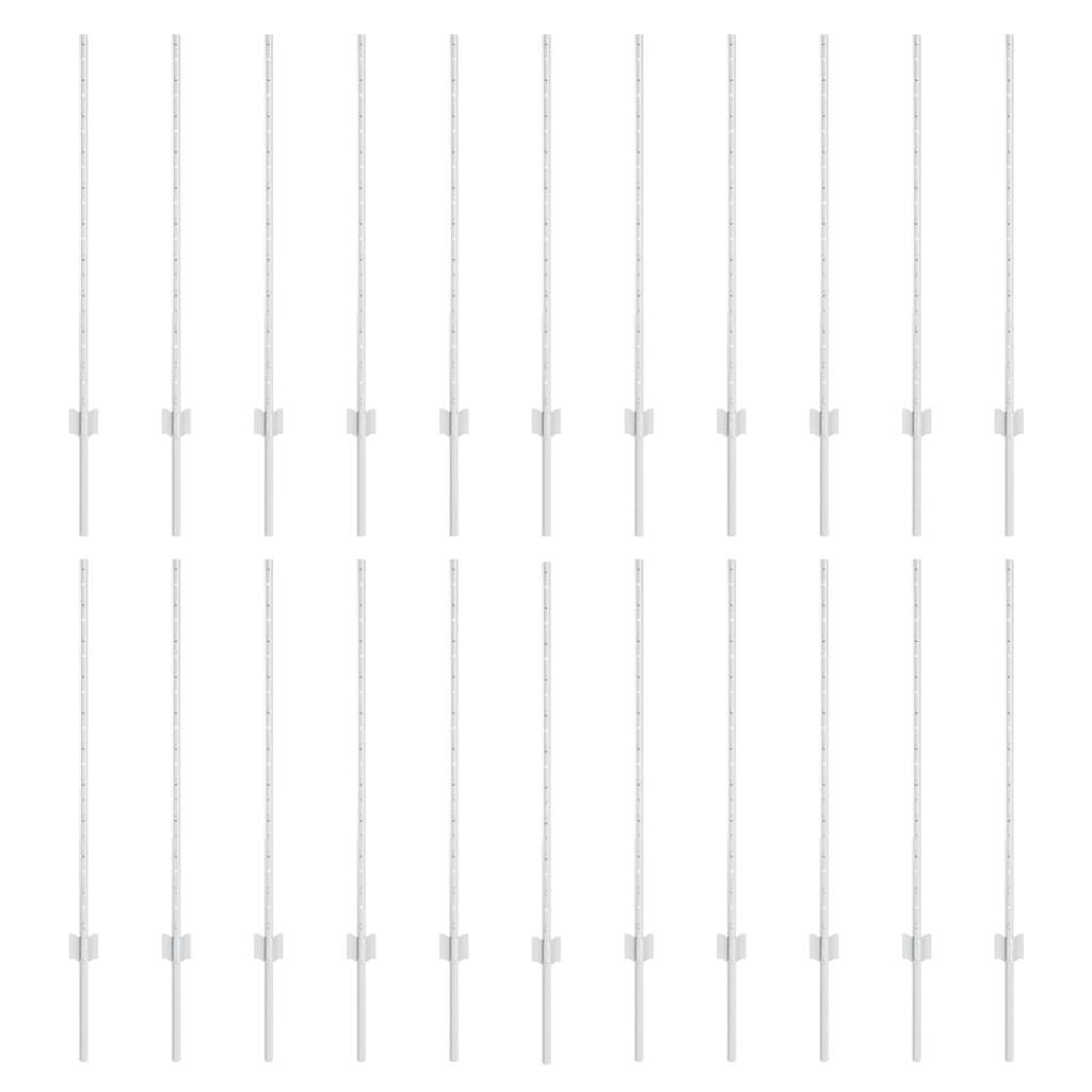Afrasteringspaal 22 pcs Zilver 140 cm Staal is nu te koop bij PeponiXL, paradijselijk wonen!
