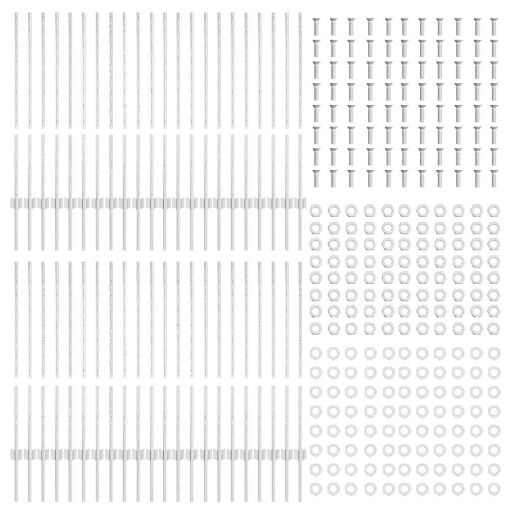 Afrasteringspaal 44 pcs Zilver 140 cm Staal is nu te koop bij PeponiXL, paradijselijk wonen!