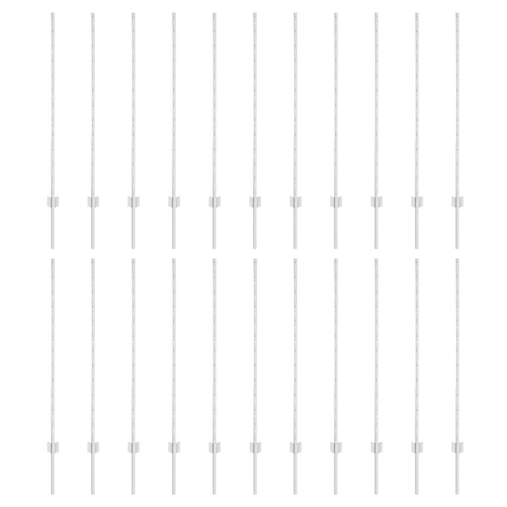 Afrasteringspaal 22 pcs Zilver 160 cm Staal is nu te koop bij PeponiXL, paradijselijk wonen!