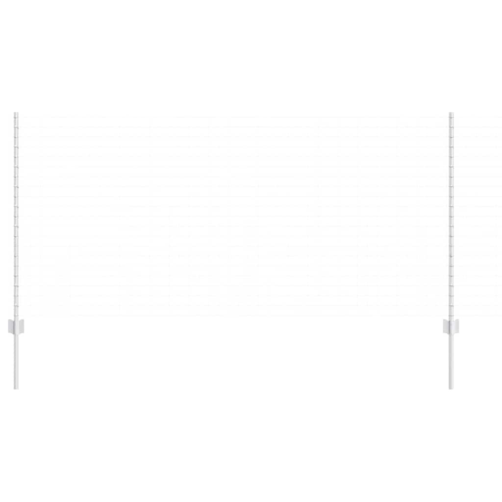 Afrasteringspaal 22 pcs Zilver 160 cm Staal is nu te koop bij PeponiXL, paradijselijk wonen!