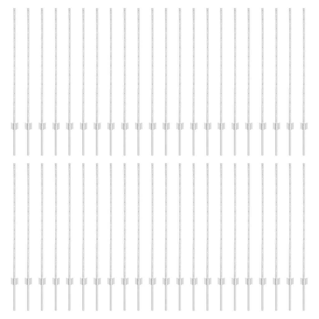 Afrasteringspaal 44 pcs Zilver 160 cm Staal is nu te koop bij PeponiXL, paradijselijk wonen!