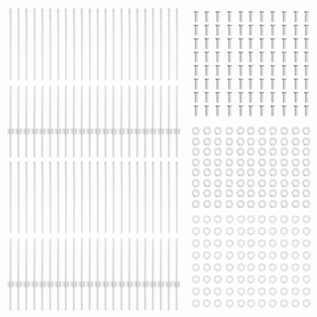 Afrasteringspaal 44 pcs Zilver 160 cm Staal is nu te koop bij PeponiXL, paradijselijk wonen!