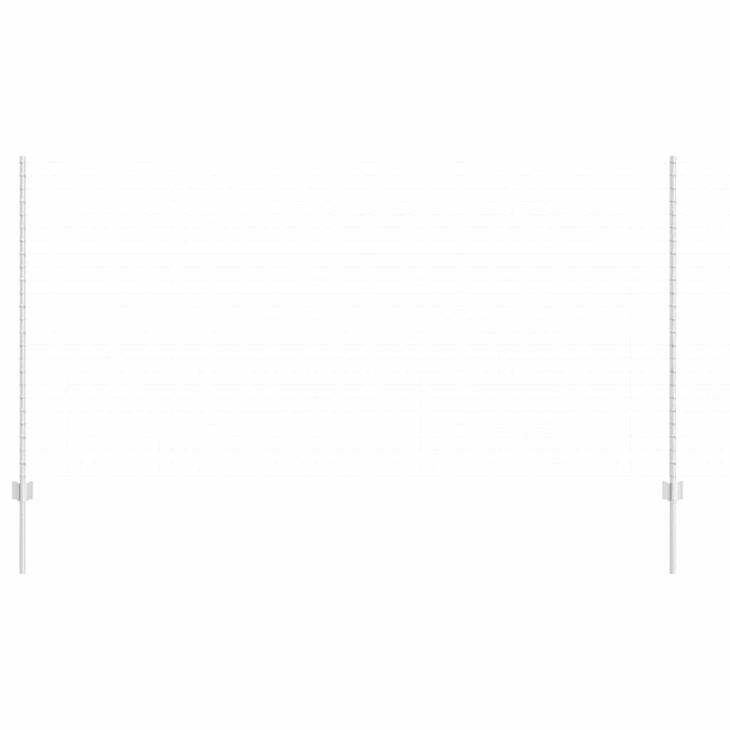 Afrasteringspaal 22 pcs Zilver 180 cm Staal is nu te koop bij PeponiXL, paradijselijk wonen!