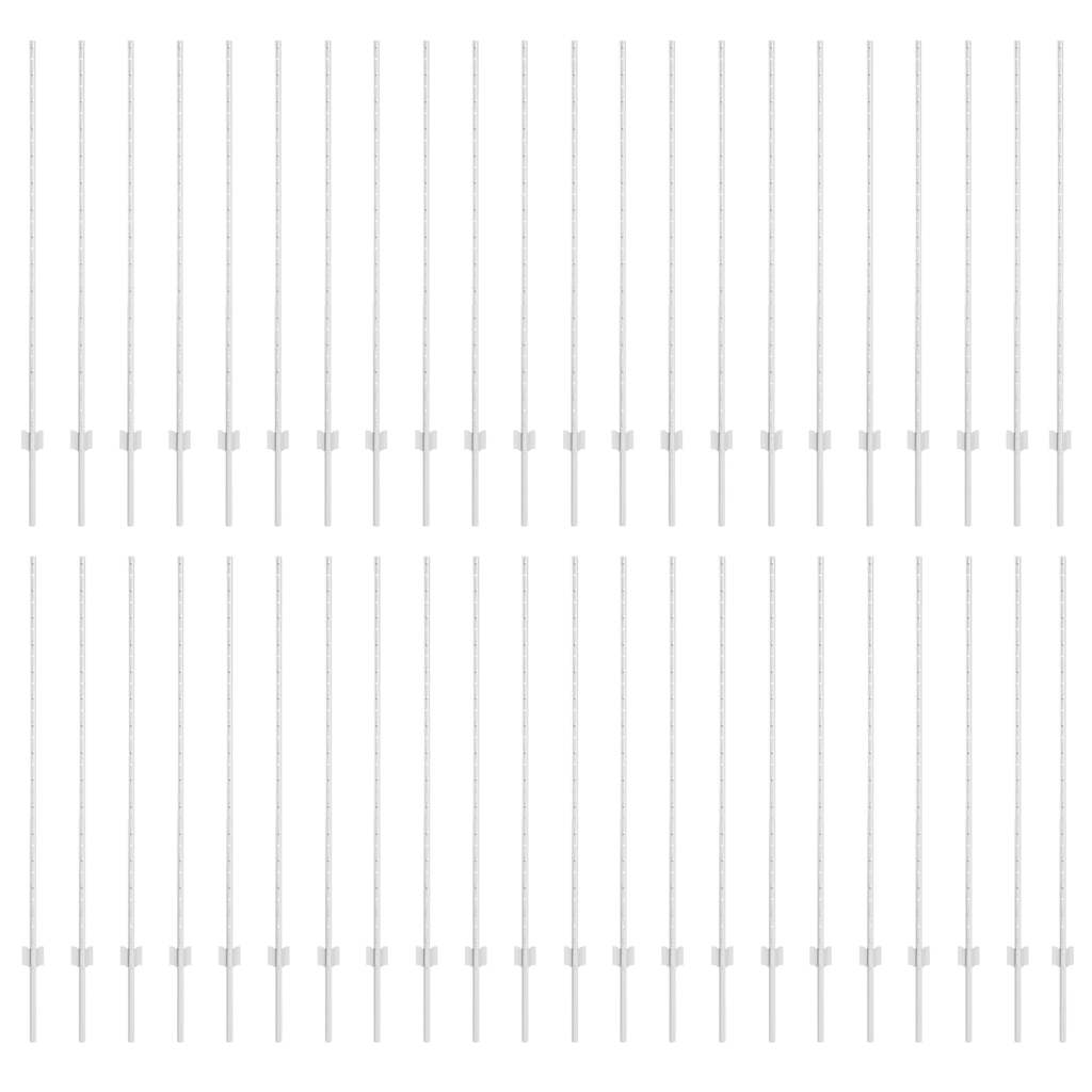 Afrasteringspaal 44 pcs Zilver 180 cm Staal is nu te koop bij PeponiXL, paradijselijk wonen!
