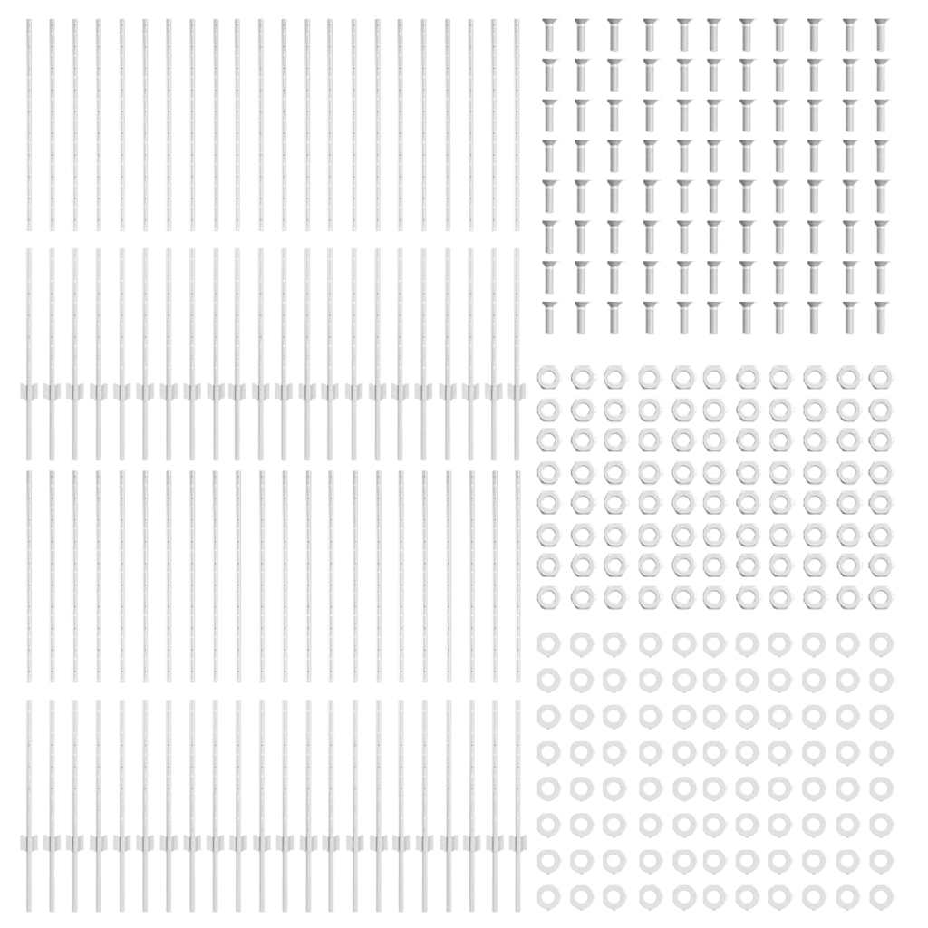 Afrasteringspaal 44 pcs Zilver 180 cm Staal is nu te koop bij PeponiXL, paradijselijk wonen!