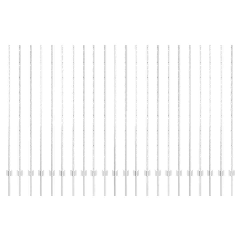 Afrasteringspaal 22 pcs Zilver 200 cm Staal is nu te koop bij PeponiXL, paradijselijk wonen!