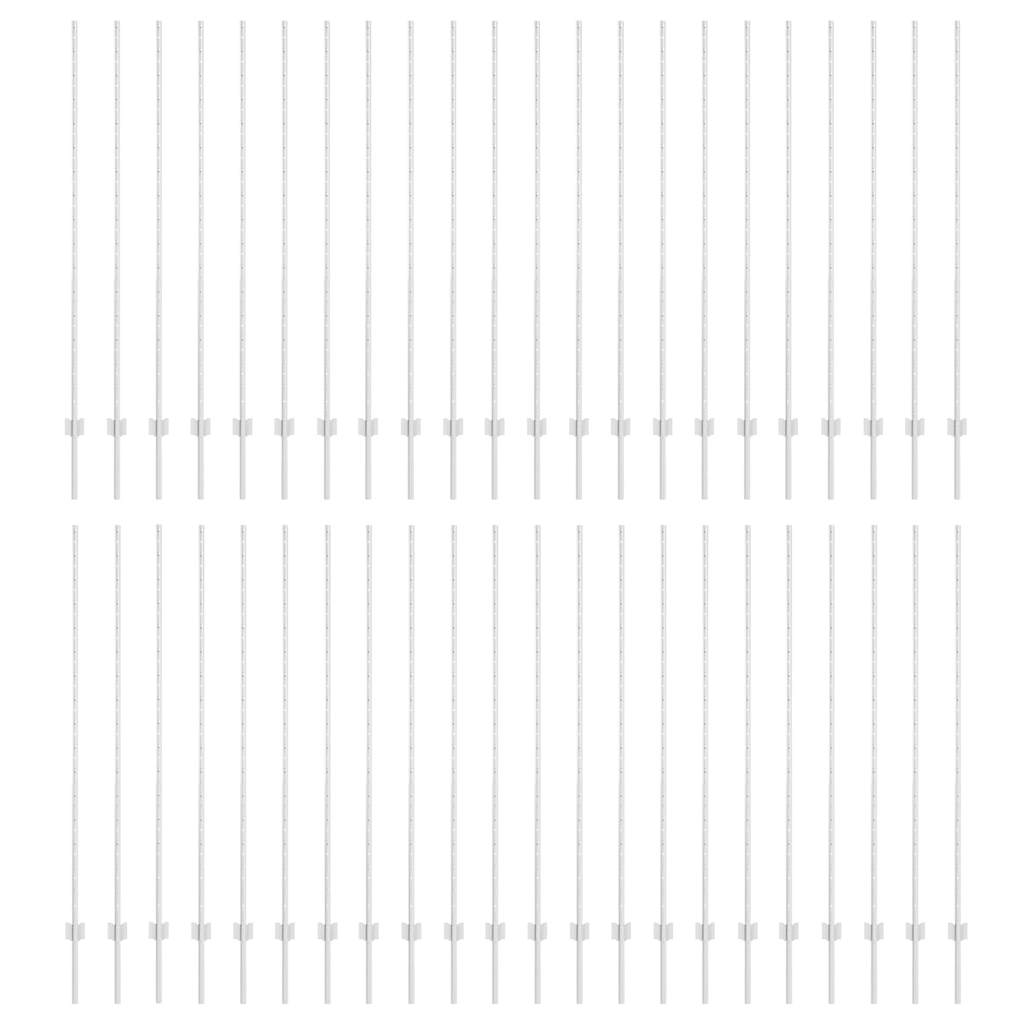 Afrasteringspaal 44 pcs Zilver 200 cm Staal is nu te koop bij PeponiXL, paradijselijk wonen!