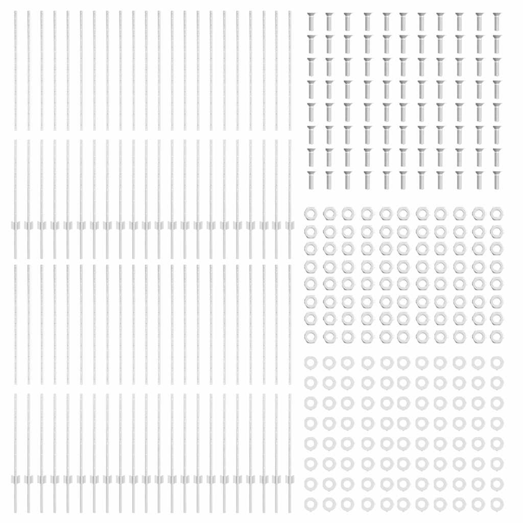 Afrasteringspaal 44 pcs Zilver 200 cm Staal is nu te koop bij PeponiXL, paradijselijk wonen!