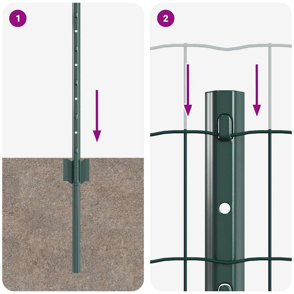 Hek met Paal Groen 0,8 x 10 m Staal en PVC is nu te koop bij PeponiXL, paradijselijk wonen!